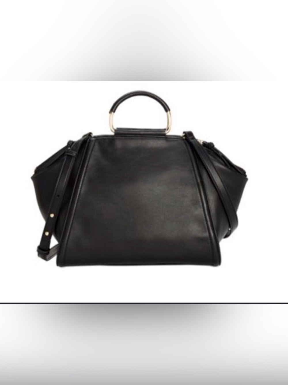 NWT INC International Concepts Black Kolleene Structured Top-Handle Satchel